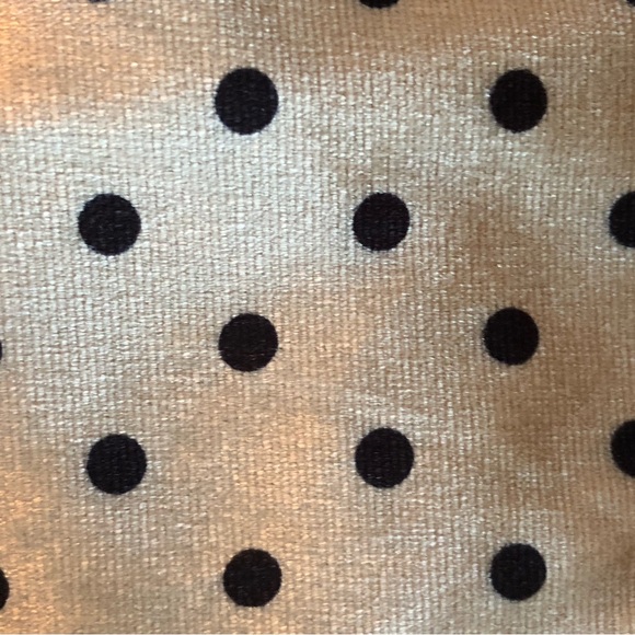 LULU’S Chic Upgrade Cream Black Polka Dot Velvet VNeck Smocked Hem Sleeves XL - Picture 9 of 10